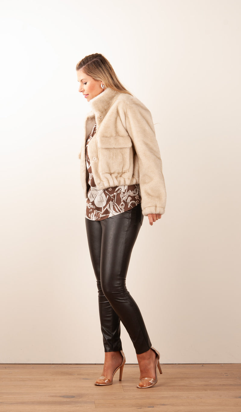 Jacke „Fake Fur“ Beige