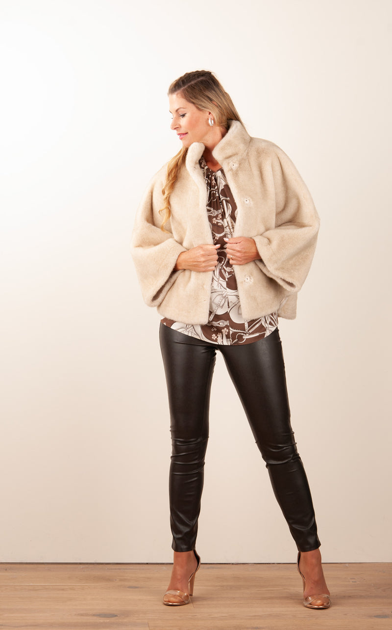 Jacke „Fake Fur“ Beige