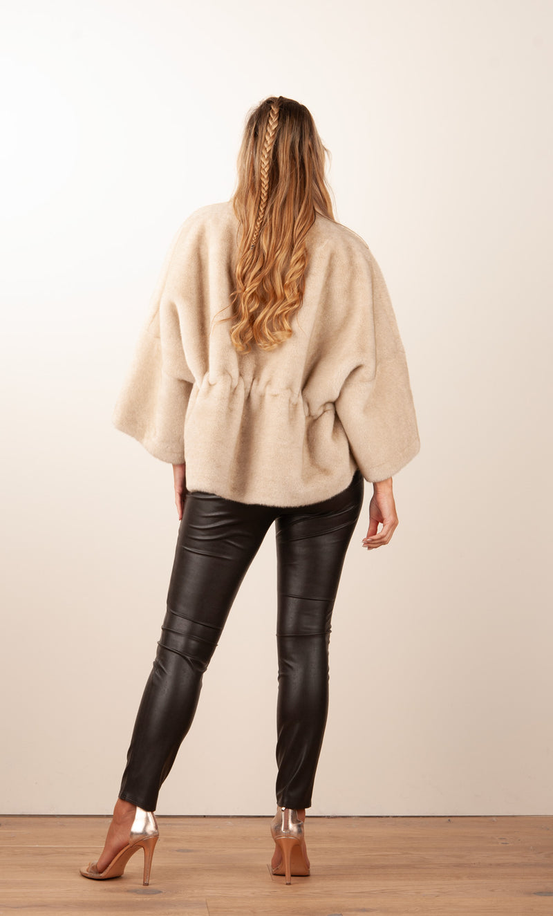 Jacke „Fake Fur“ Beige