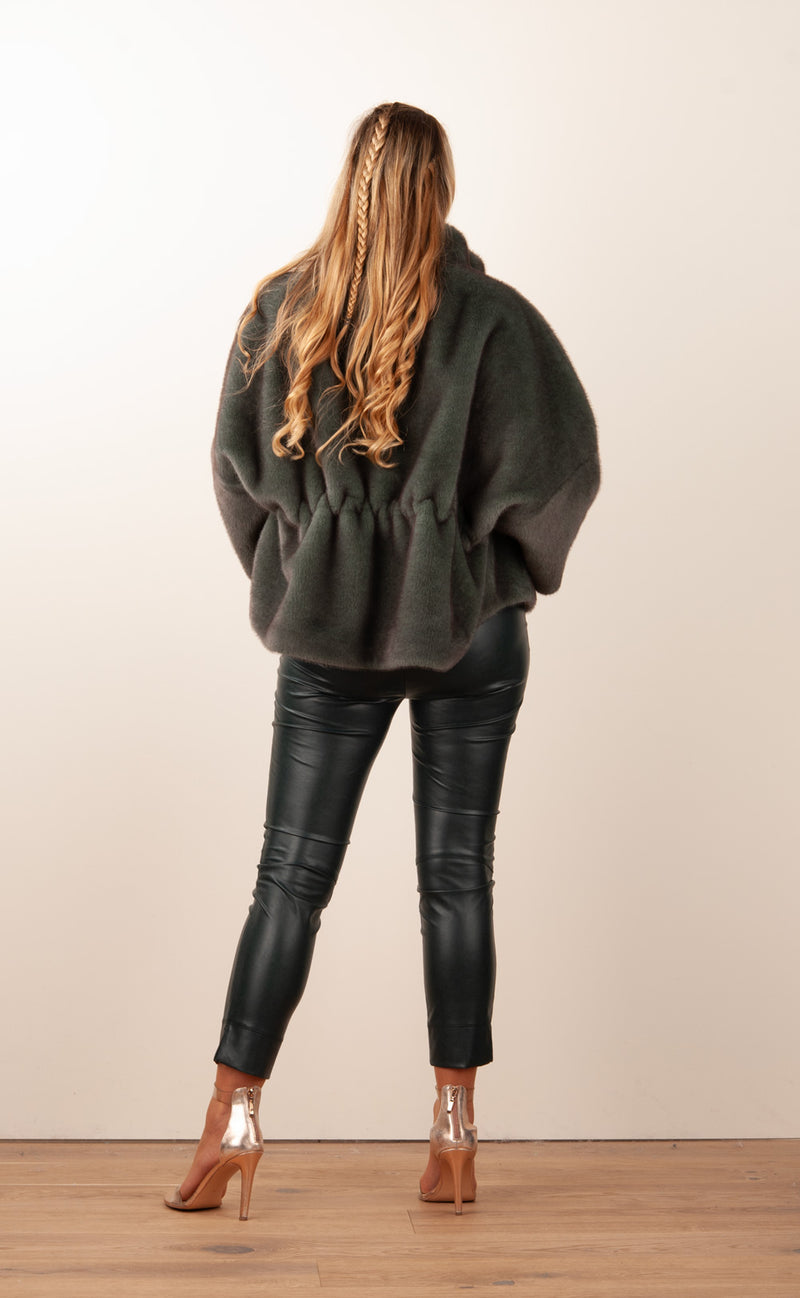 Jacke „Fake Fur“ Grün | Petrol