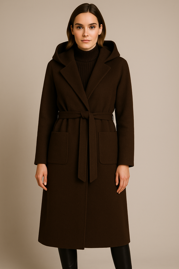 Mantel Melange Braun