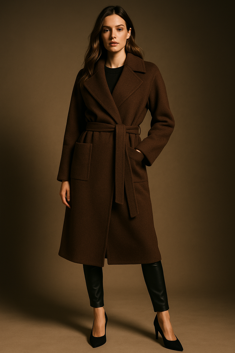 Mantel Melange Schokobraun