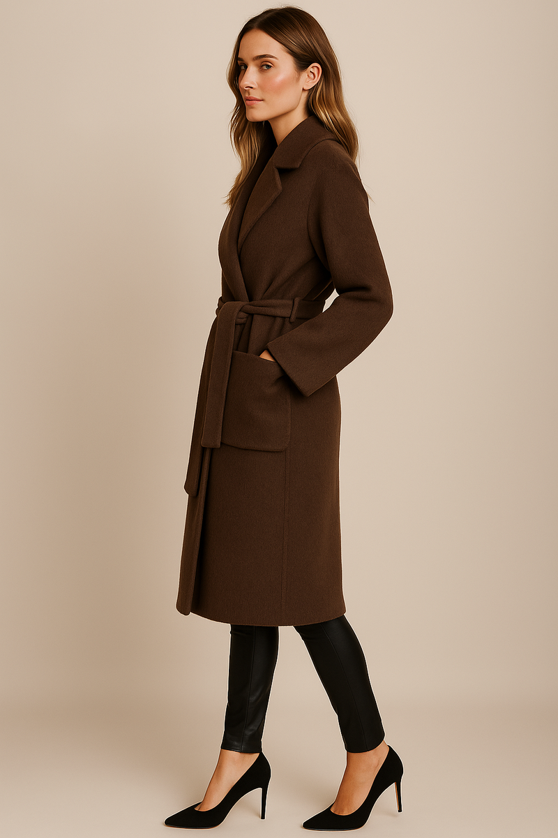 Mantel Melange Schokobraun