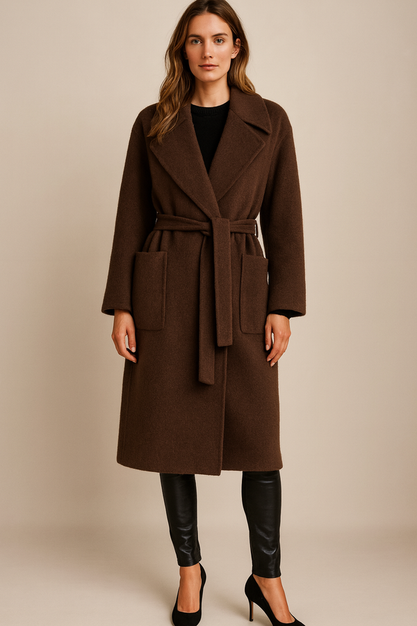 Mantel Melange Schokobraun