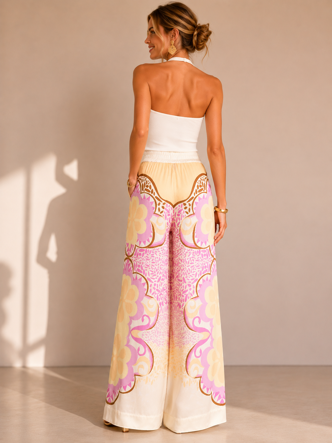 Statement-Hose Pastellgelb | Rosa | Pink