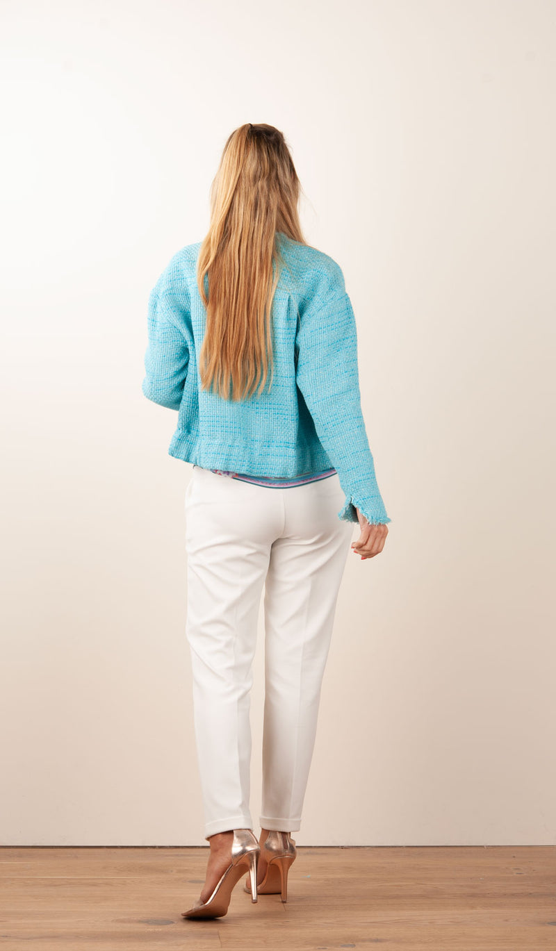 Bouclé Jacke Türkis