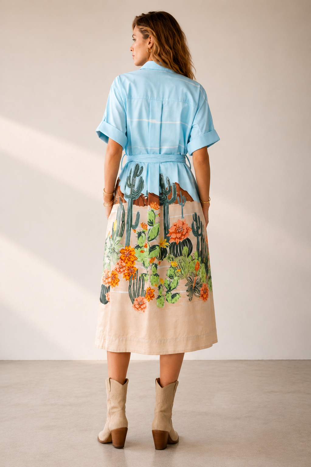 Statement-Hemdblusenkleid Wüsten-Print