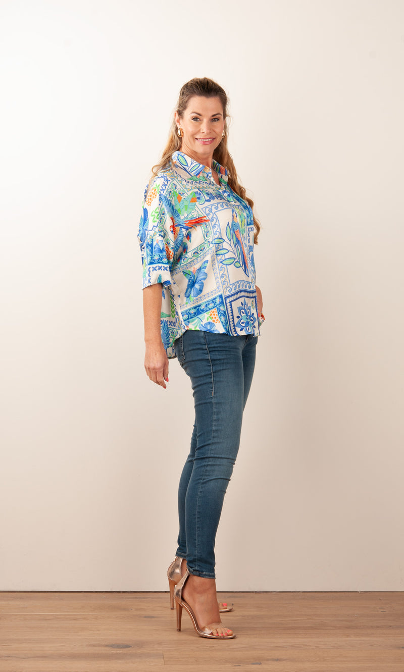 Bluse Blau | Multicolor