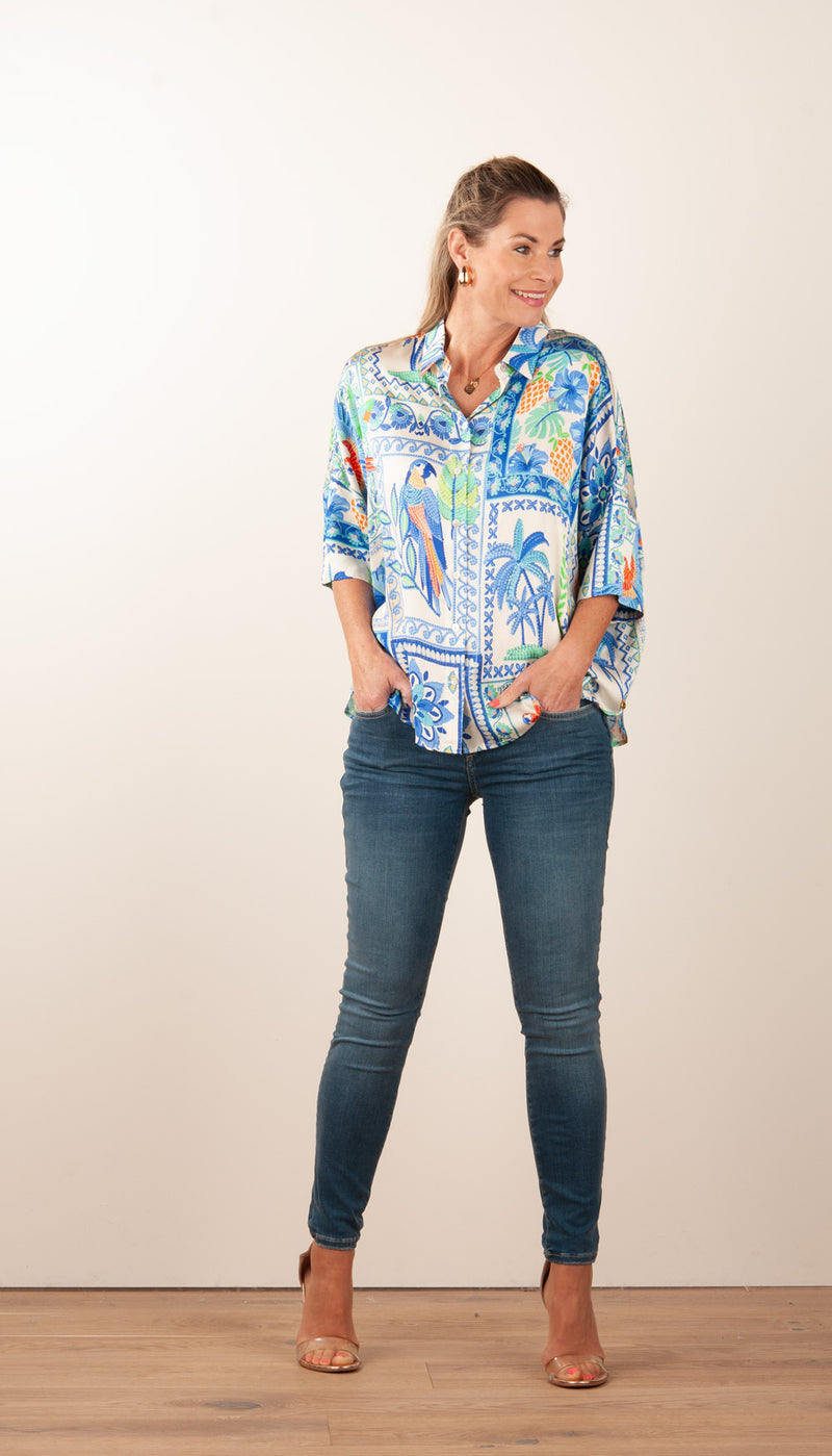 Bluse Blau | Multicolor