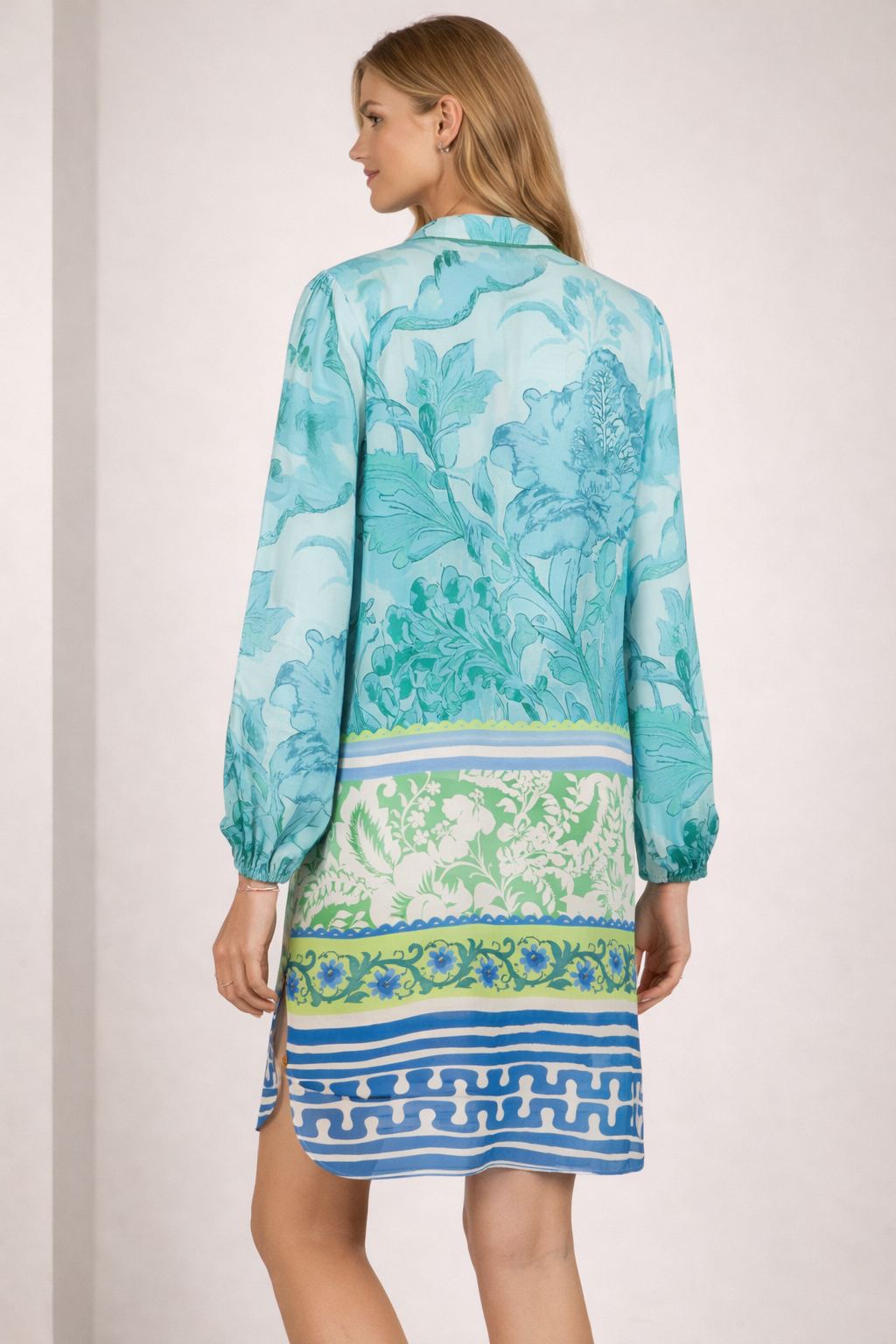 Tunikakleid Türkis | Blau | Limettengrün