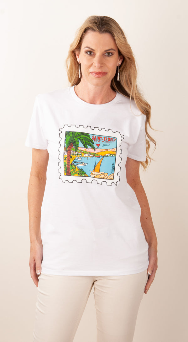T-Shirt „Saint-Tropez“ Weiß | Multicolor - myElisa GmbH