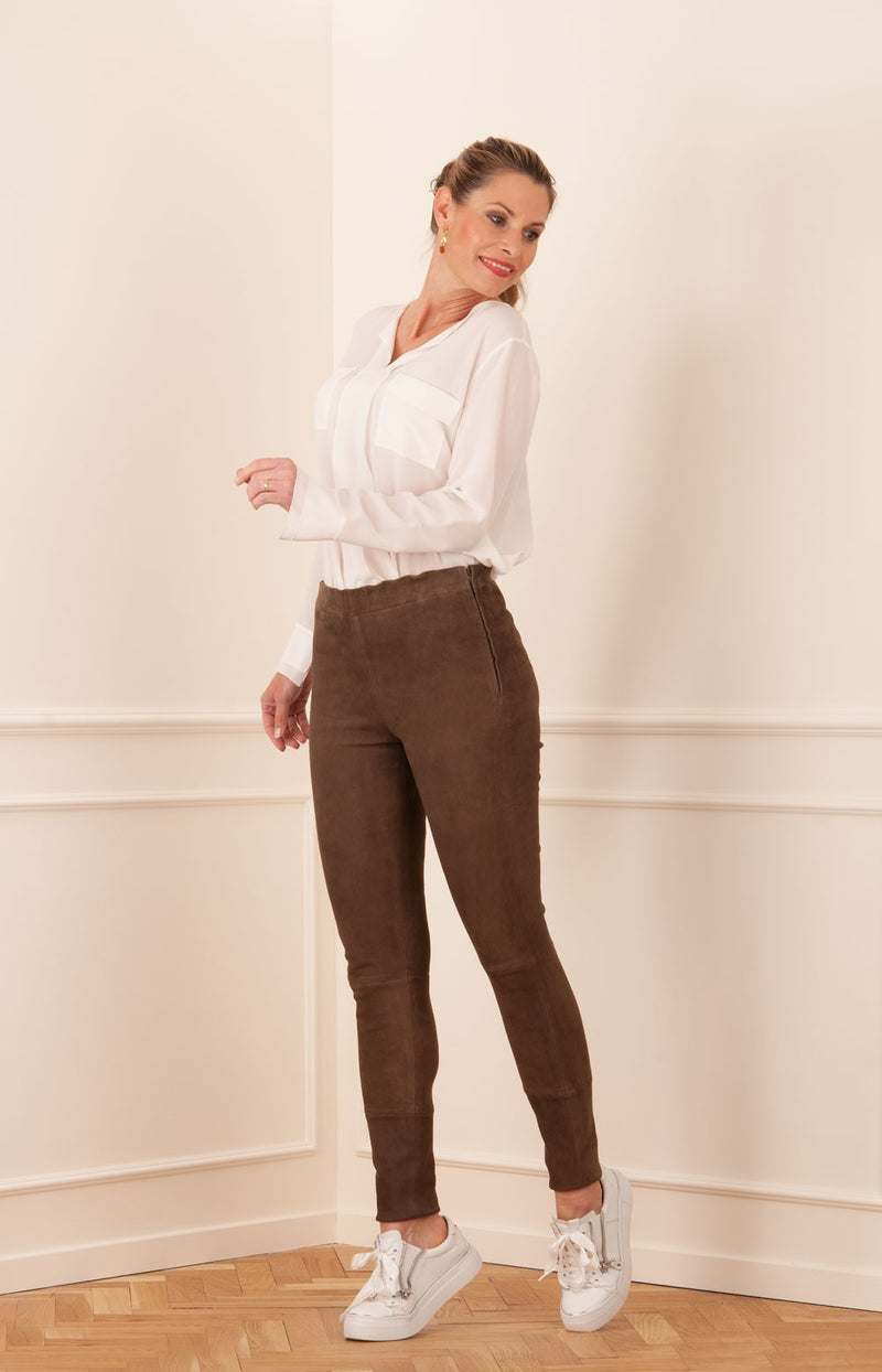 Veloursleder Leggings Braun - myElisa GmbH