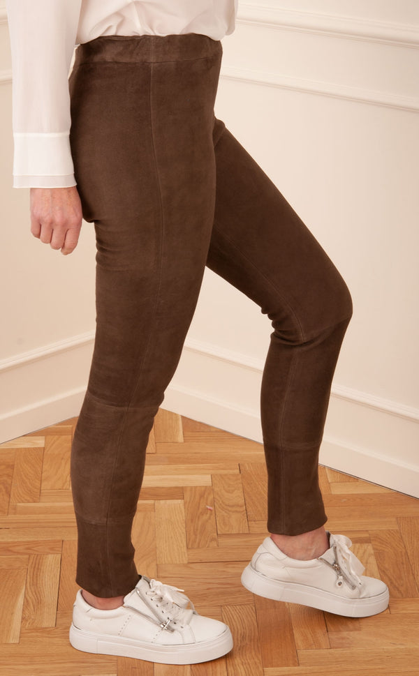 Veloursleder Leggings Braun - myElisa GmbH
