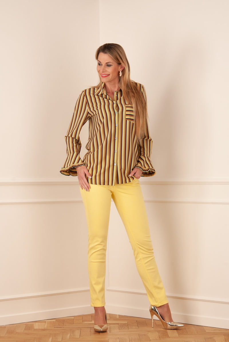 Bluse „Streifen“ Gelb | Multicolor - myElisa GmbH