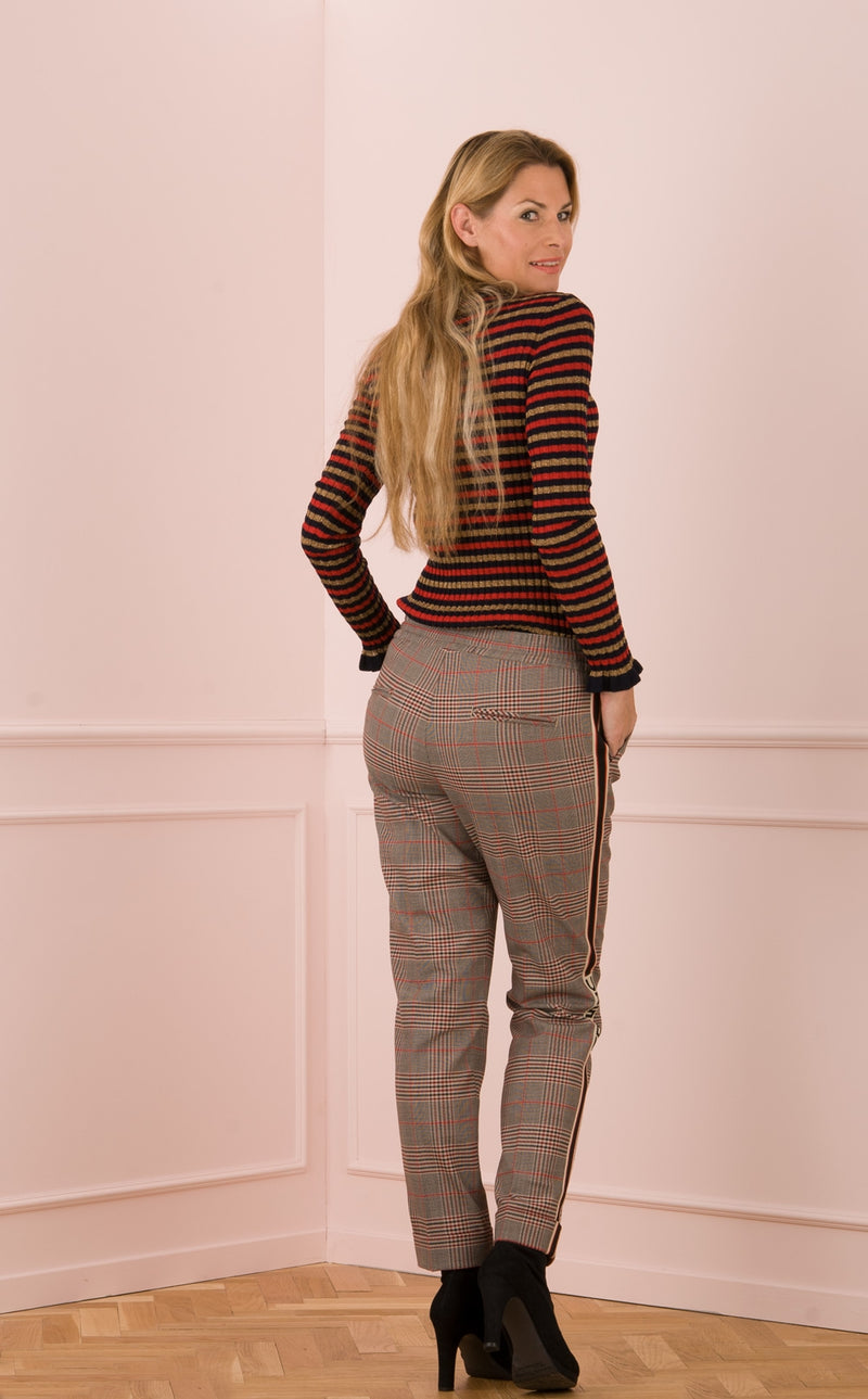 Hose „Kiki“ Beige | Rot | Schwarz - myElisa GmbH