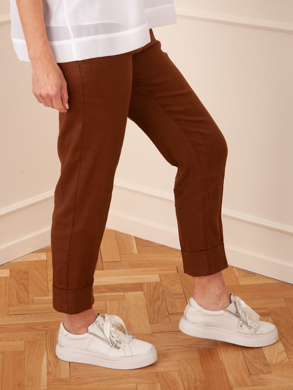 CAMBIO - Leinen Hose „Krystal“ Braun