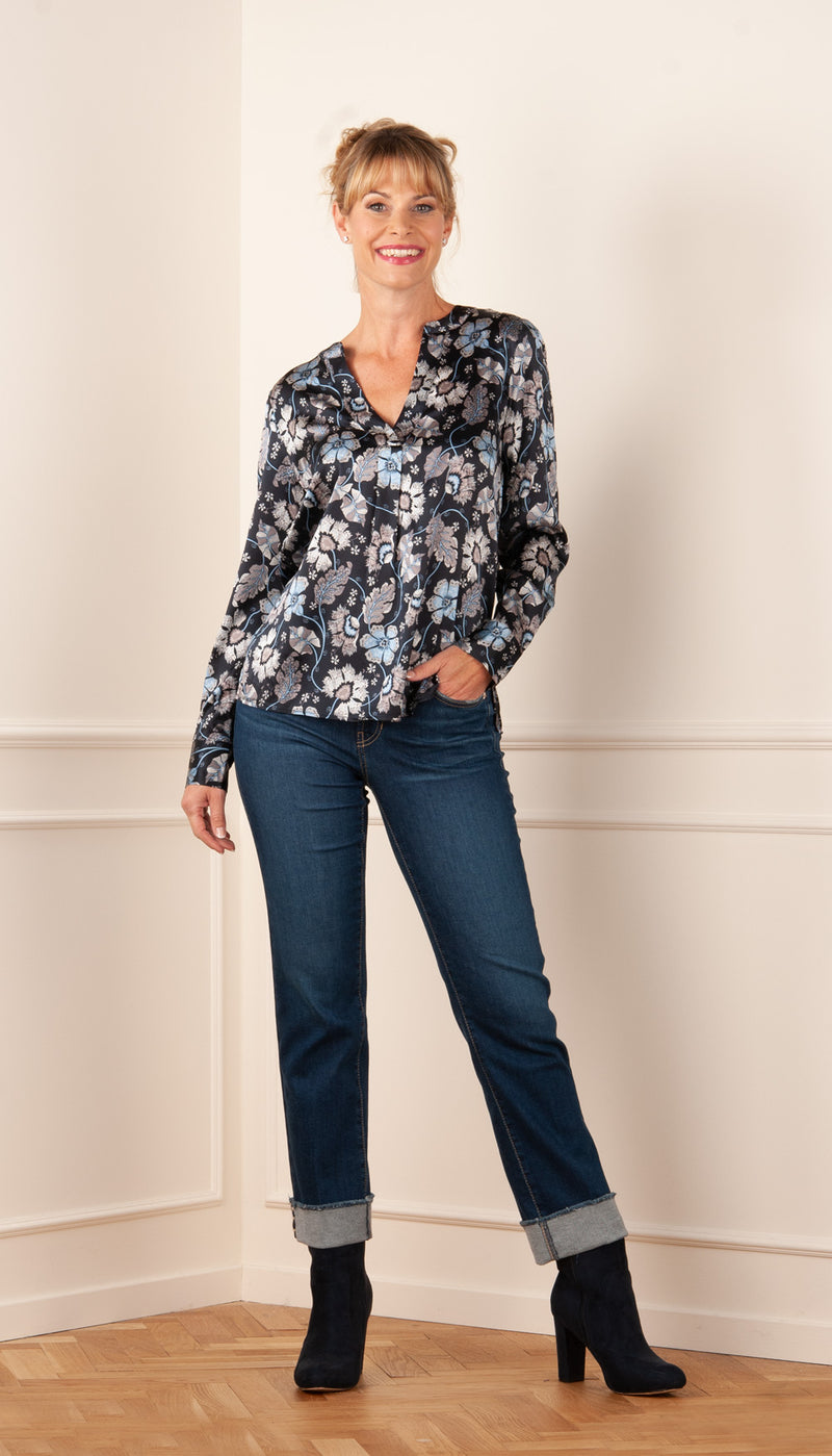 Jeans „Paris Straight Short“ Dunkelblau - myElisa GmbH