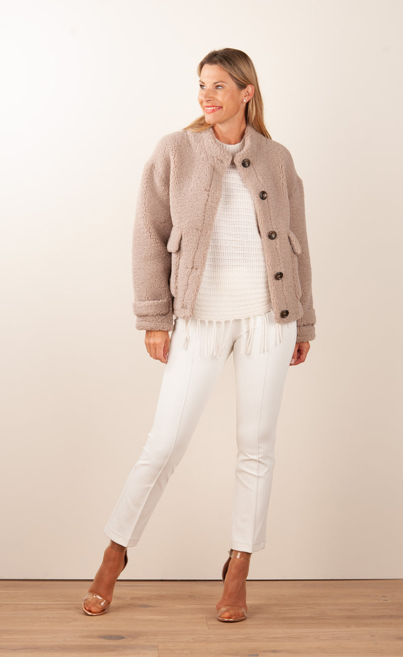 Jacke „Teddy“ Taupe