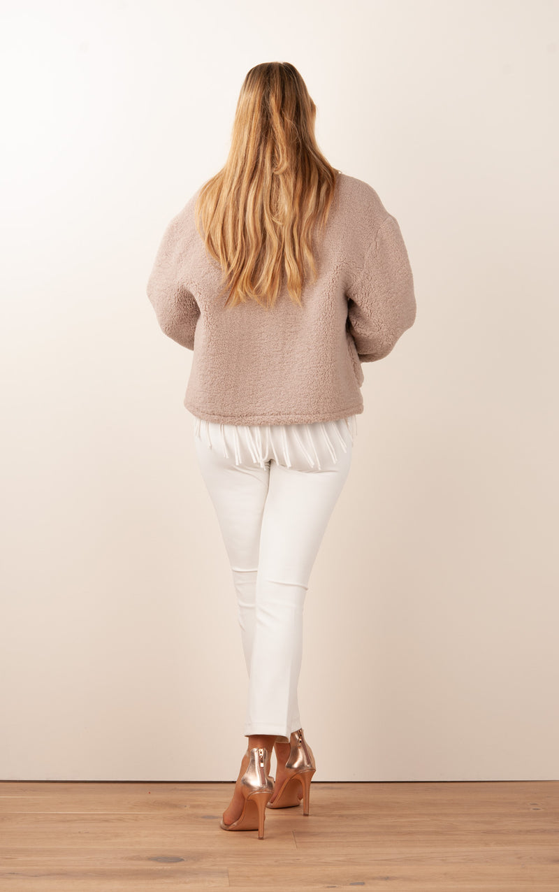 Jacke „Teddy“ Taupe