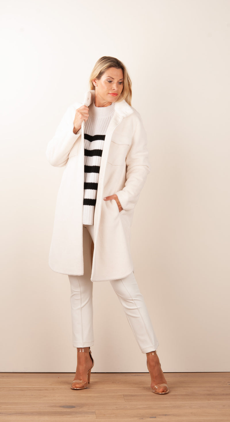 Mantel „Fake Fur“ Offwhite