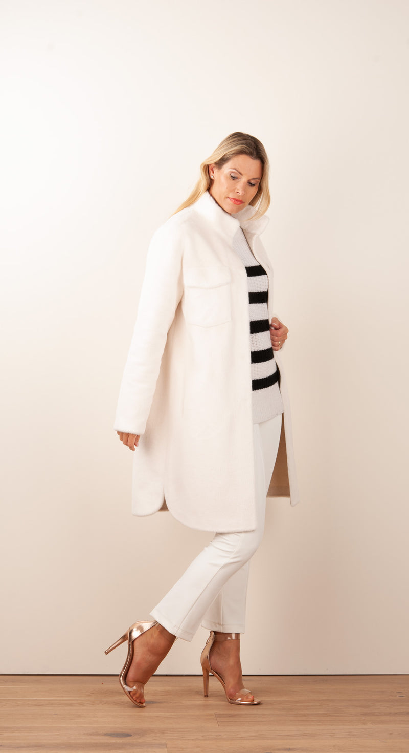 Mantel „Fake Fur“ Offwhite