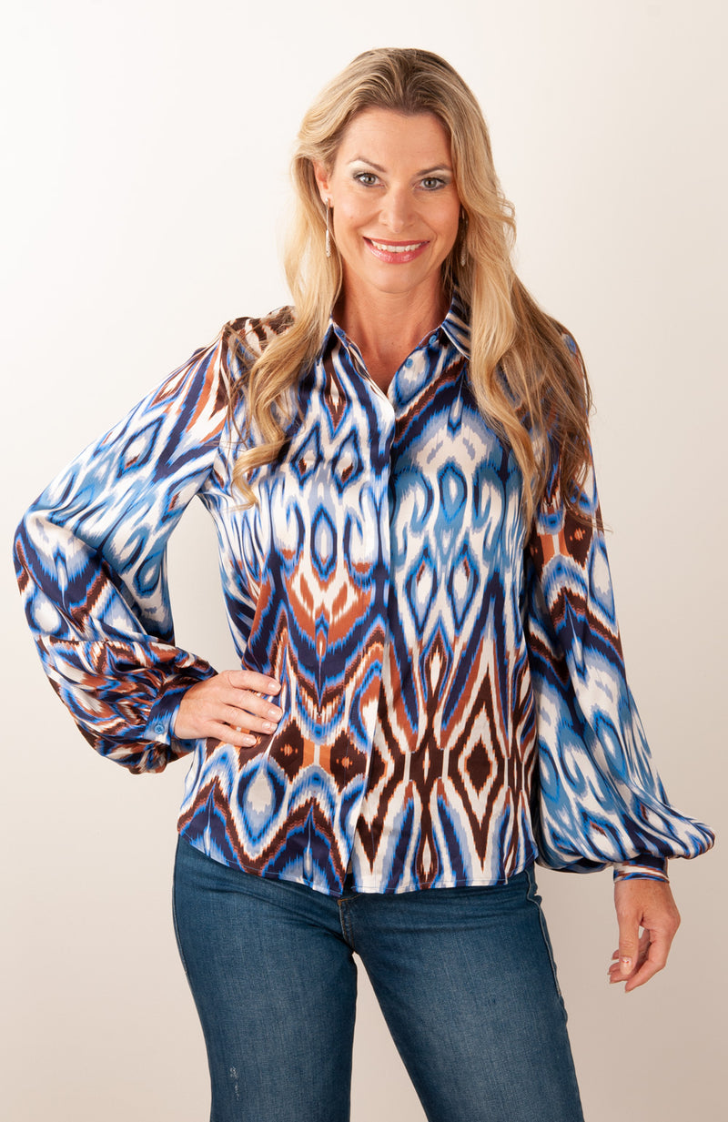 Bluse Blau | Multicolor