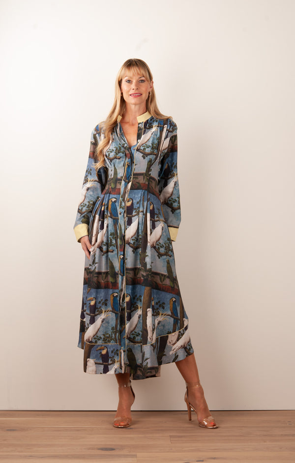 Kleid „Vögel“ Blau | Multicolor - myElisa GmbH