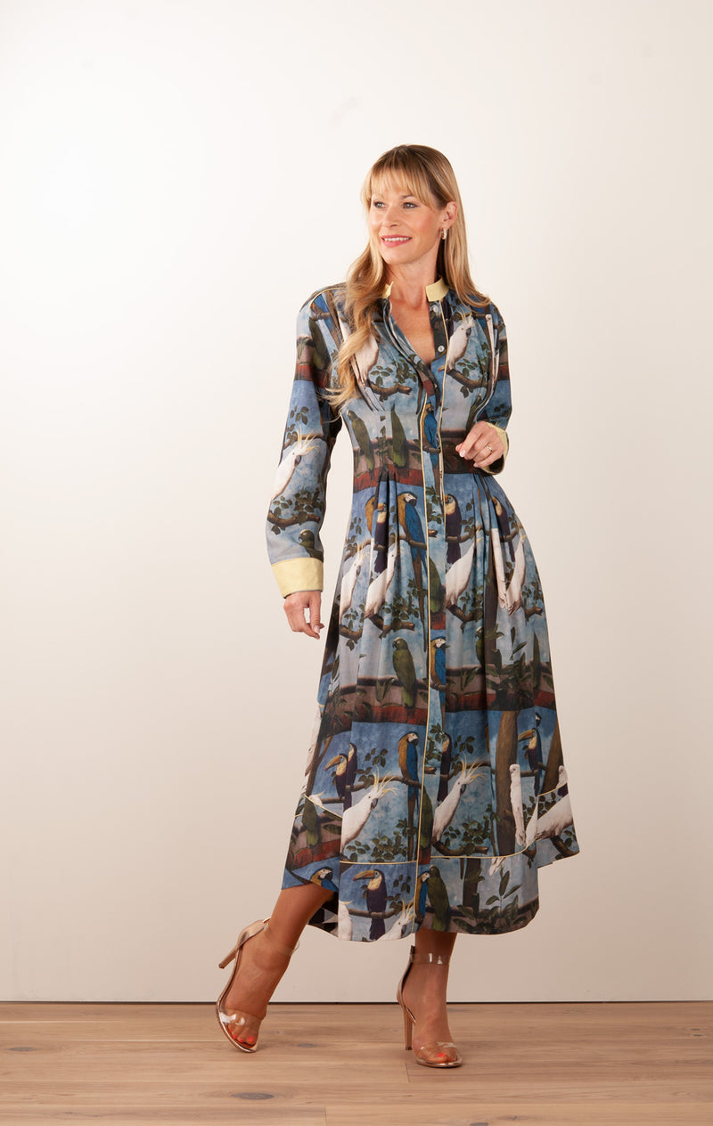 Kleid „Vögel“ Blau | Multicolor - myElisa GmbH