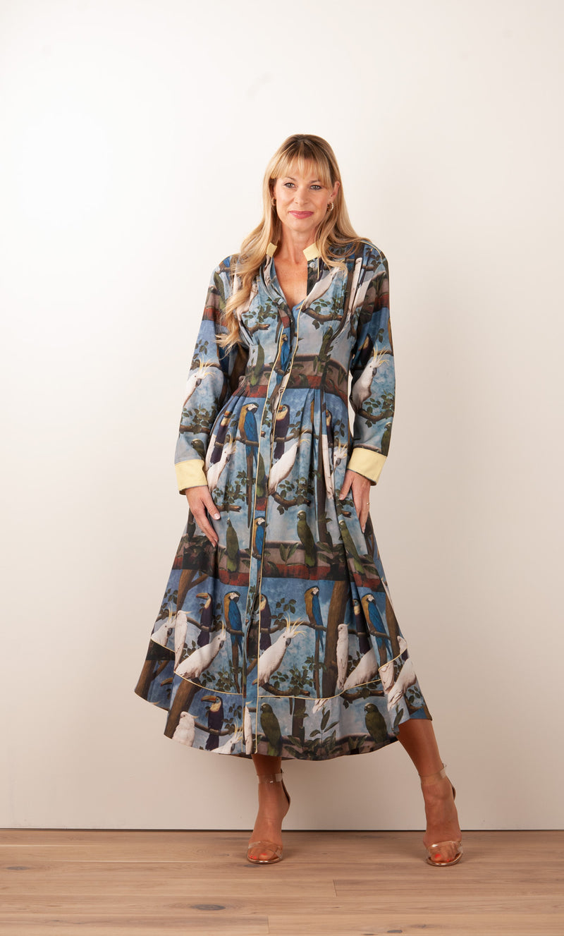 Kleid „Vögel“ Blau | Multicolor - myElisa GmbH