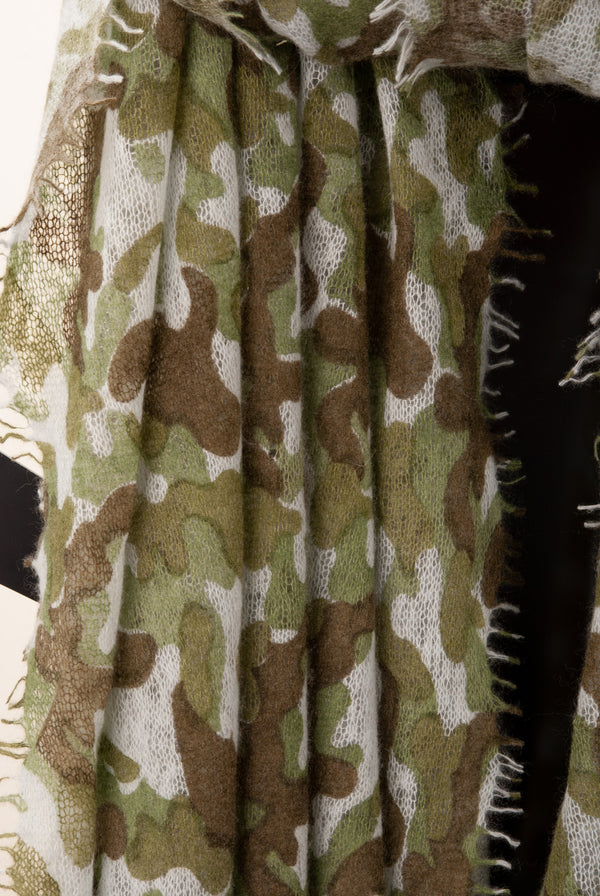 Schal „Camouflage“ Oliv | Multicolor