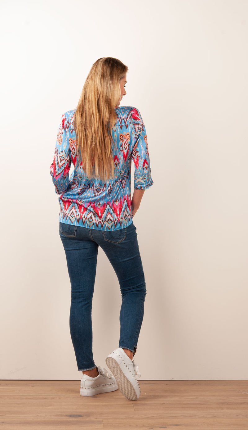 Schlupfbluse „Blair“ Blau | Multicolor