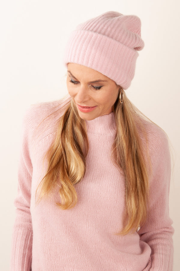 Kaschmir Mütze Rosa