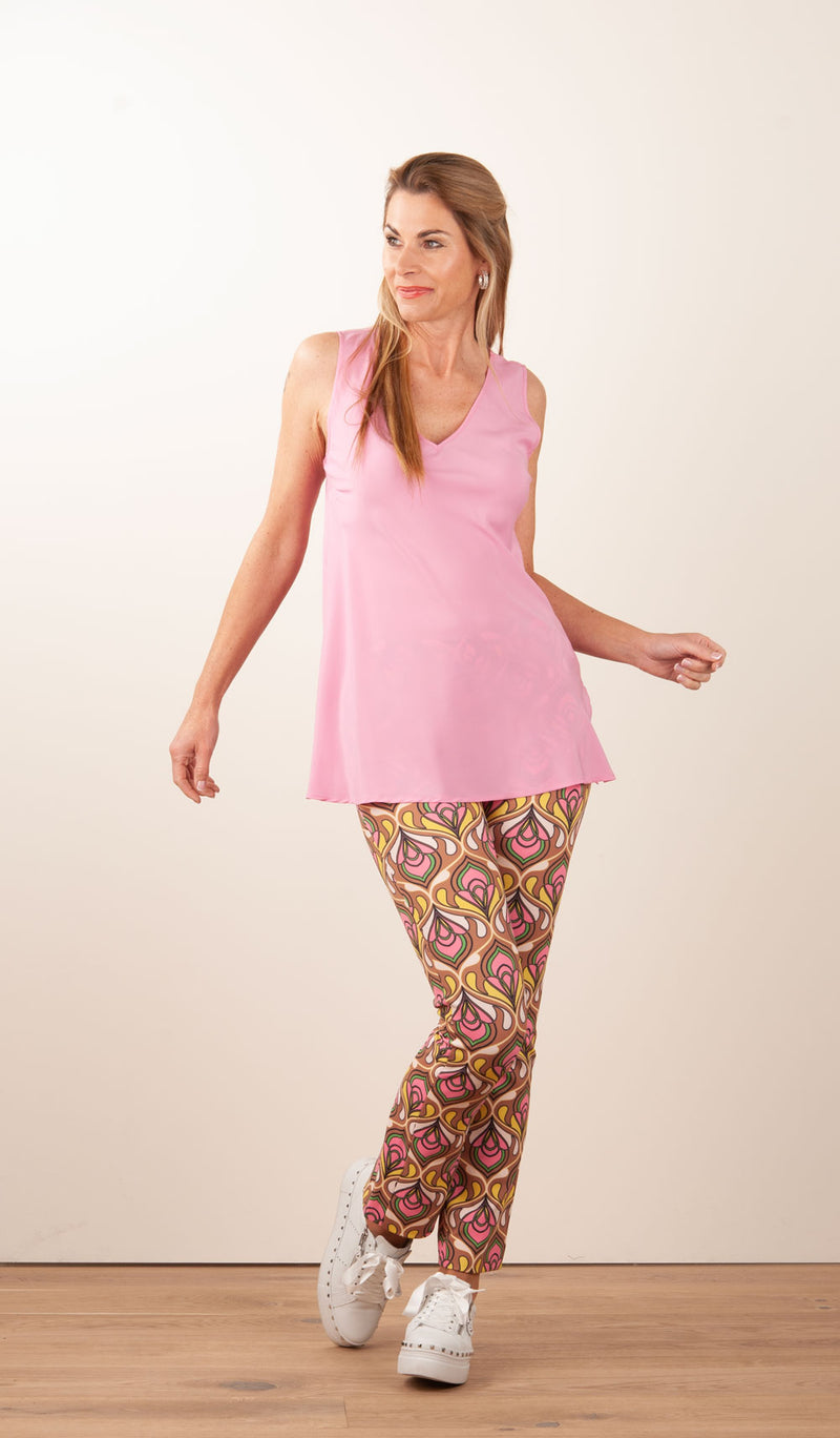 Seiden Top Rosa