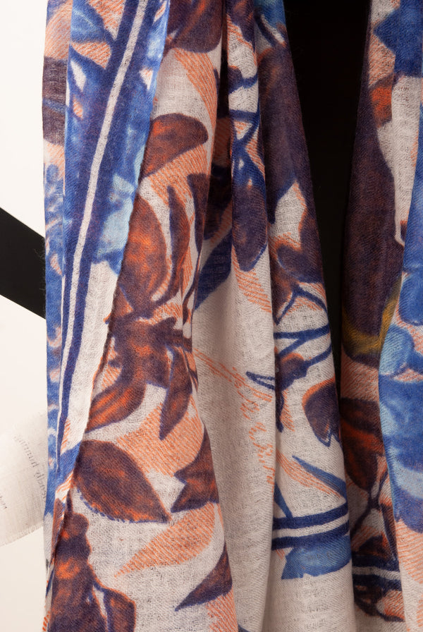 Schal Blau | Orange | Multicolor