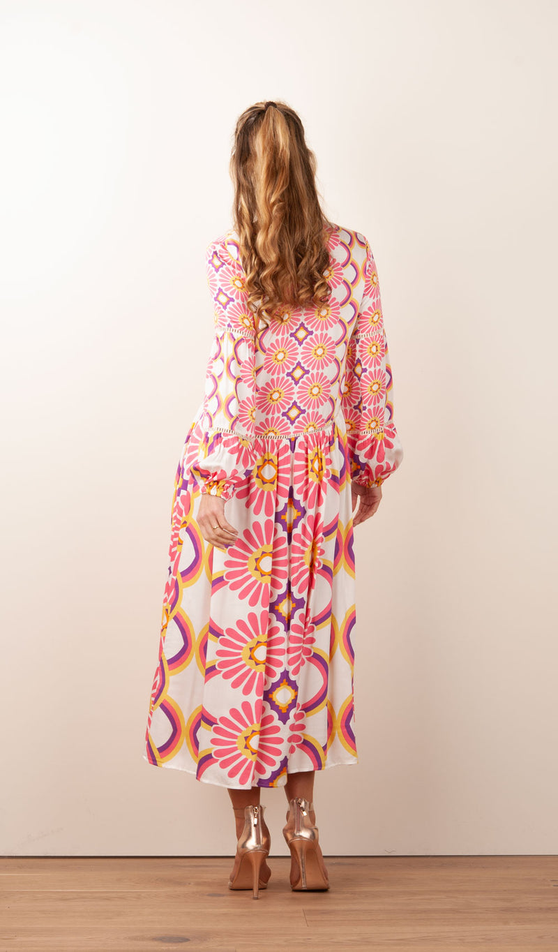 Kleid Weiß | Pink | Multicolor
