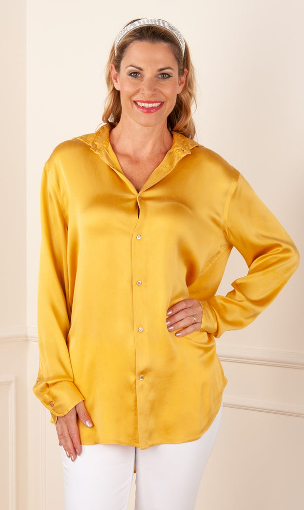 HER SHIRT Seidenshirt „Bobby“ Gelb