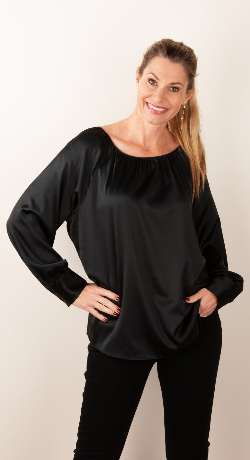 Seidenbluse Schwarz