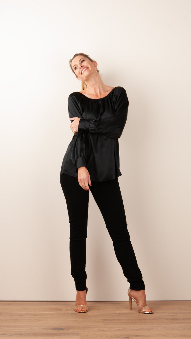Seidenbluse Schwarz