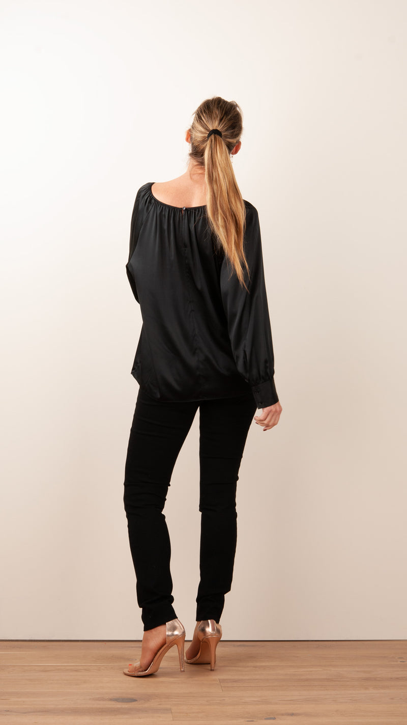 Seidenbluse Schwarz