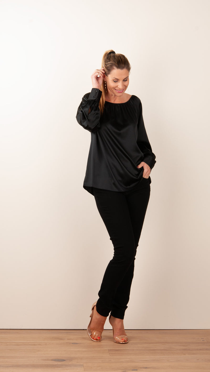 Seidenbluse Schwarz