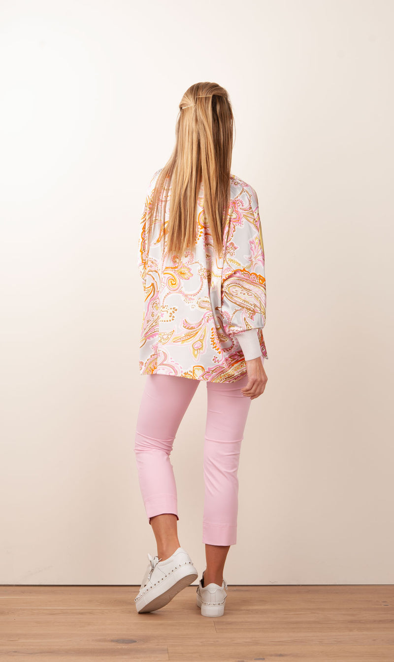 Seidenbluse Silber | Multicolor