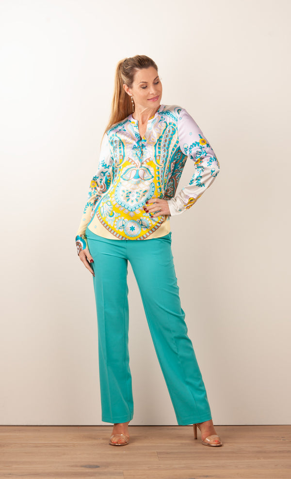 Seidenbluse Rosa | Multicolor