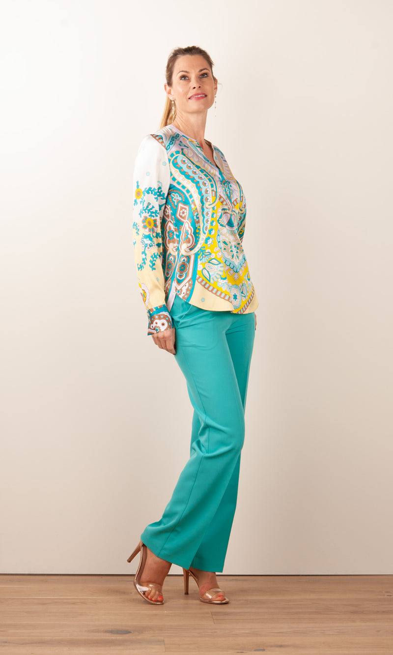 Seidenbluse Rosa | Multicolor