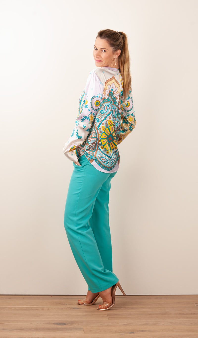 Seidenbluse Rosa | Multicolor