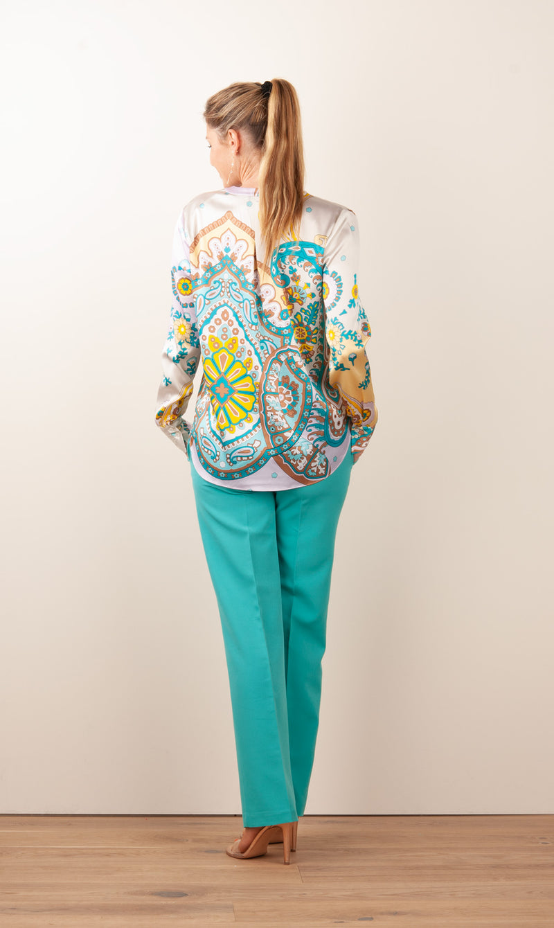 Seidenbluse Rosa | Multicolor