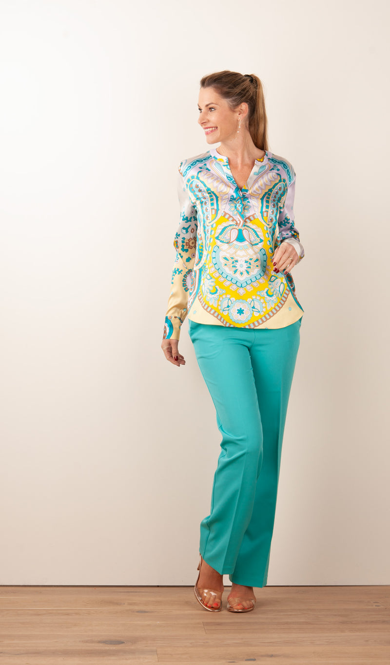 Seidenbluse Rosa | Multicolor