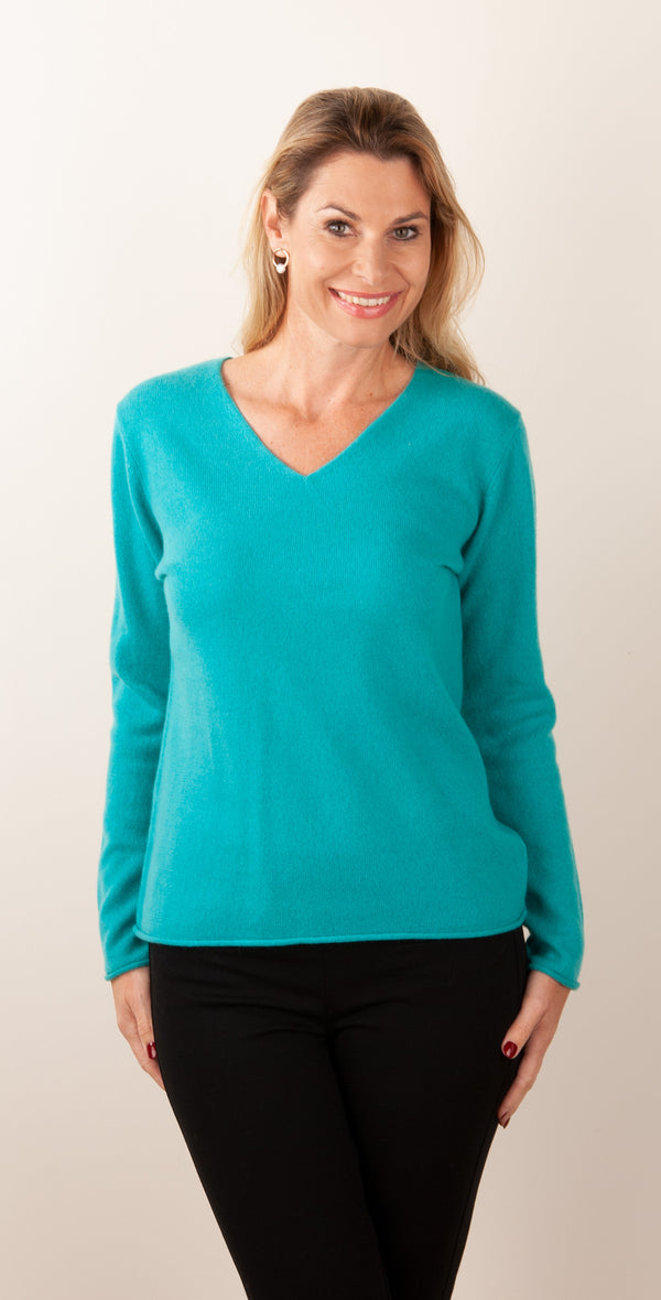Kaschmir Pullover Türkis