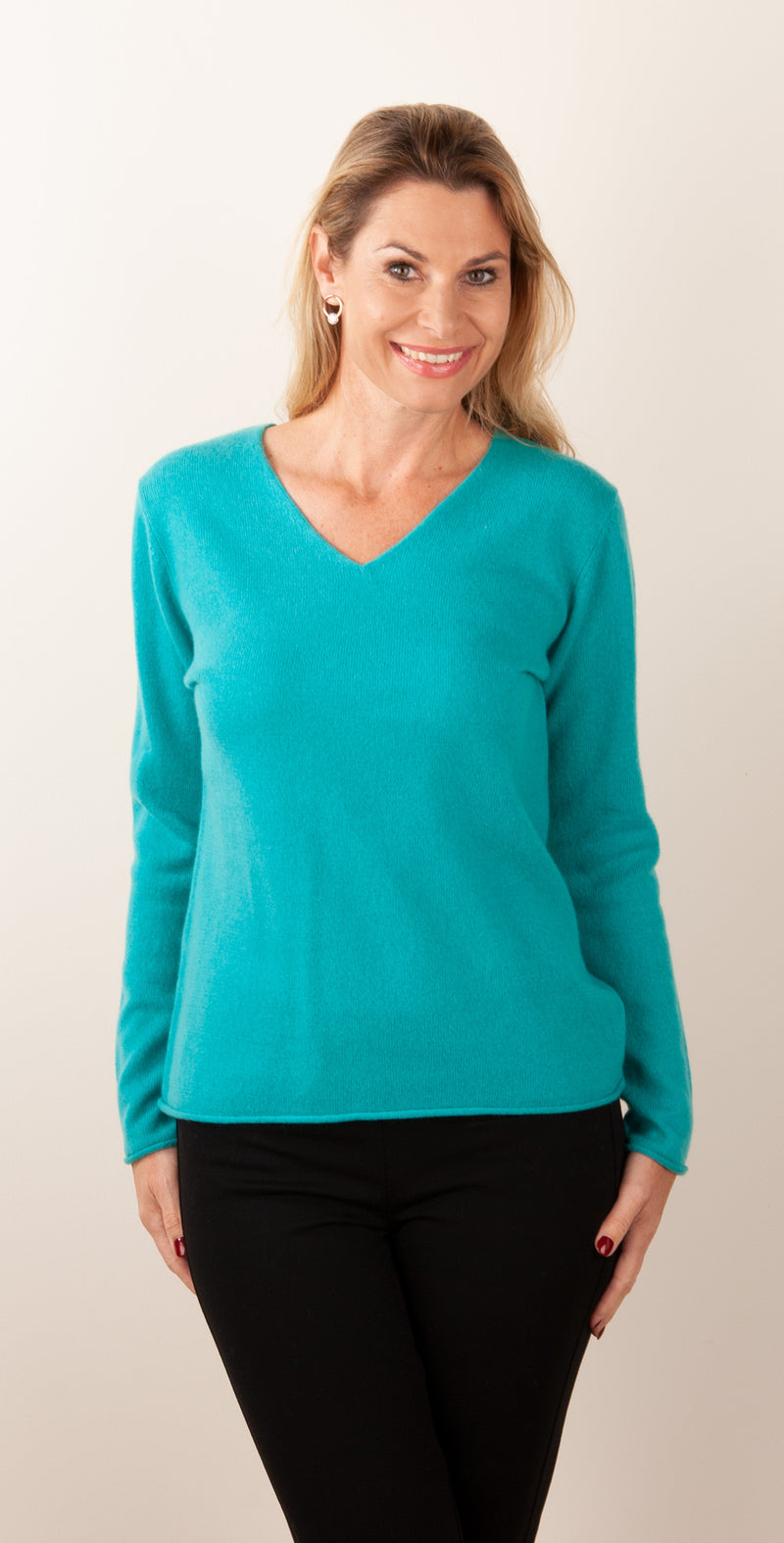Kaschmir Pullover Türkis