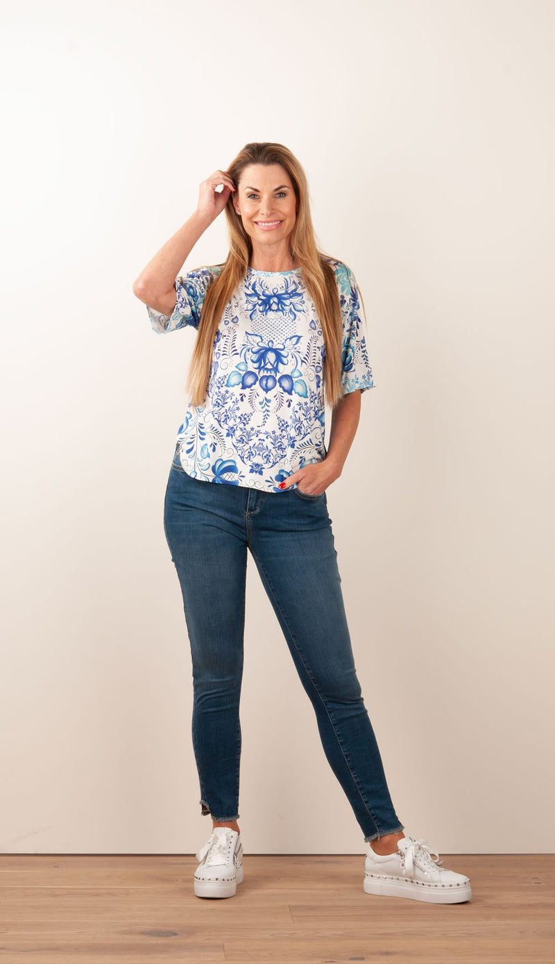 Shirt Blau | Weiß
