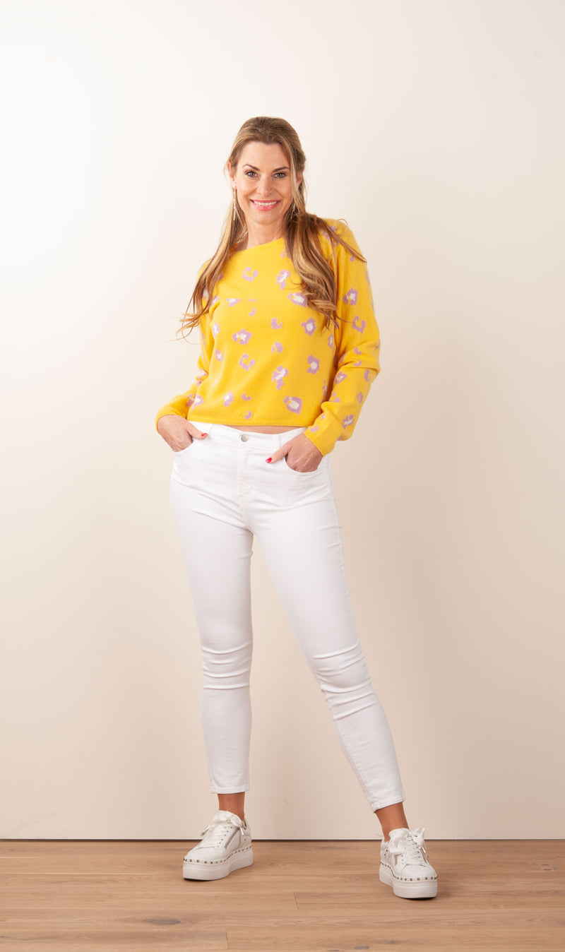 Kaschmir Pullover „Leo“ Gelb | Multicolor